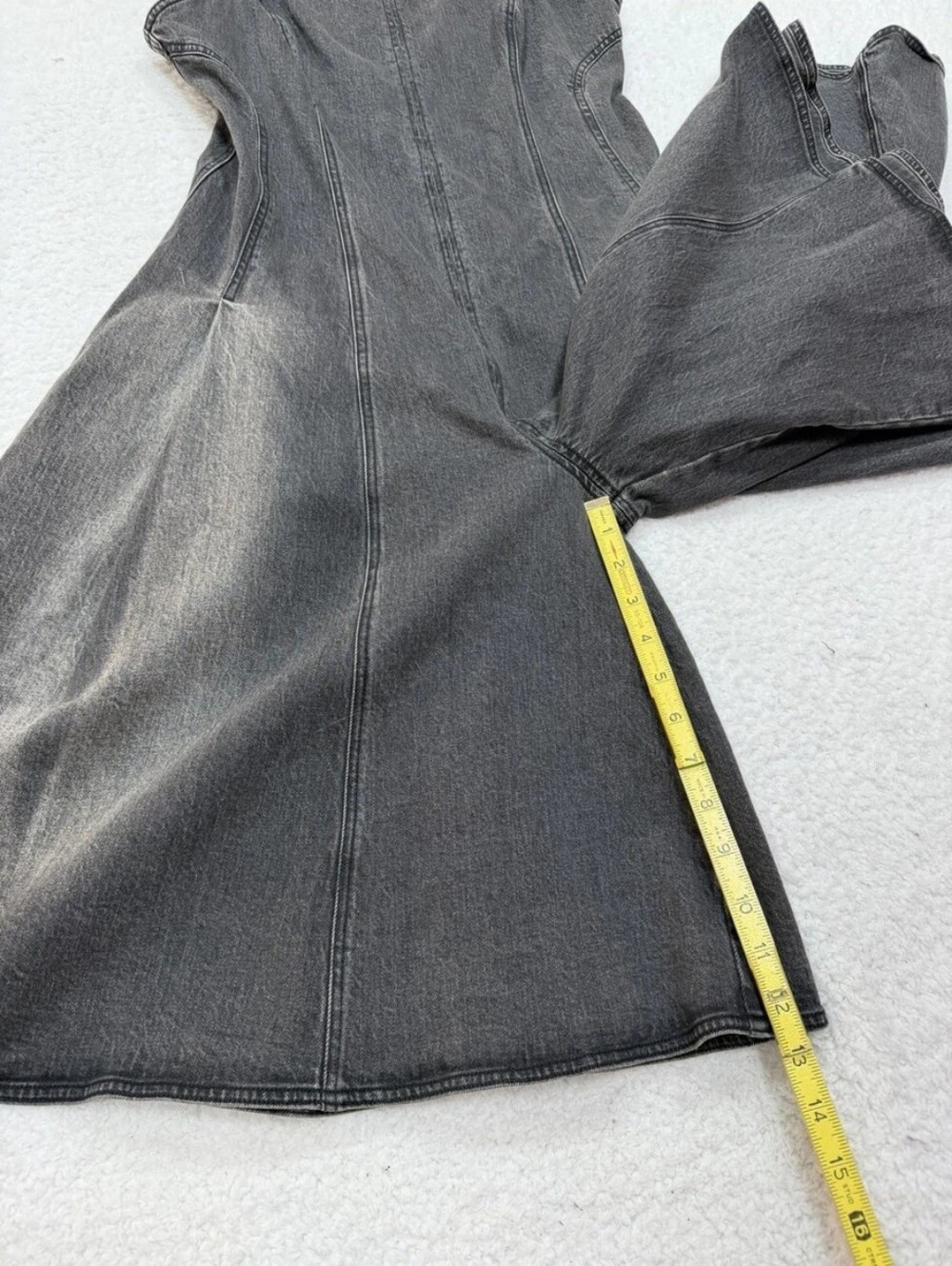Pilcro Washed Black Denim Midi Dress - Picture 6 of 10